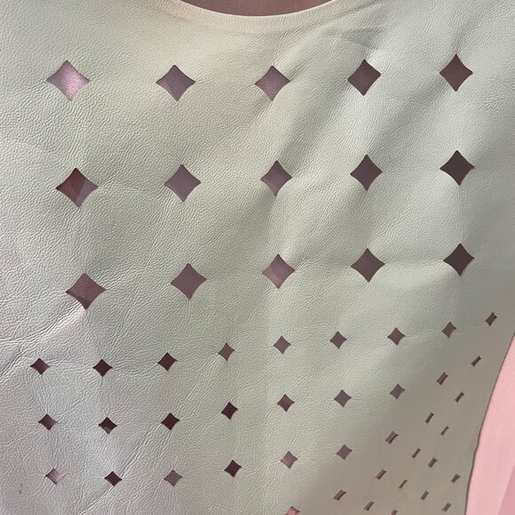 Boundary & Co. Leather Laser-cut Mint Tank Top - Picture 3 of 5